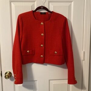 New Tahari Red Blazer with Gold Buttons